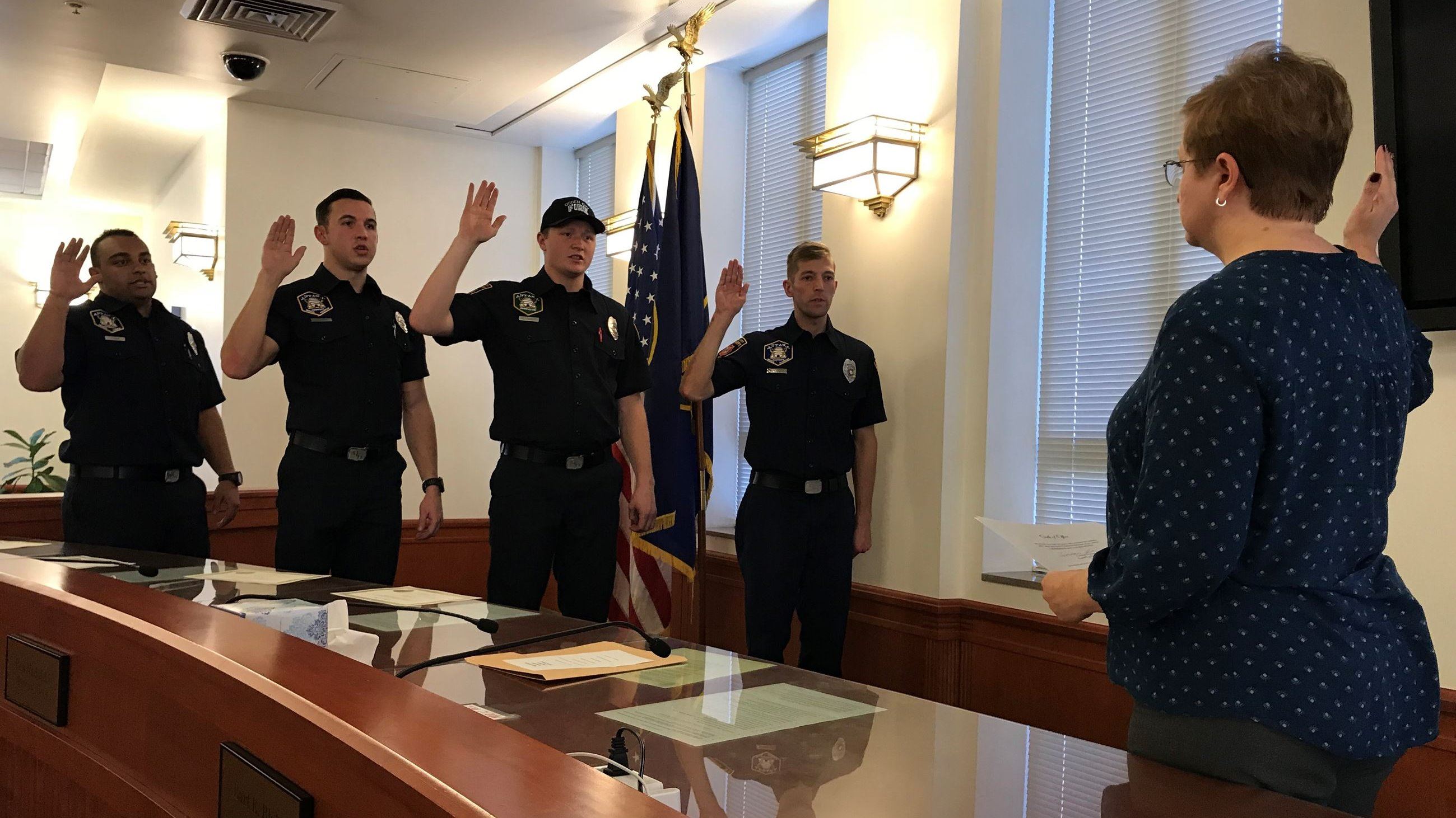 Firefighters swear in